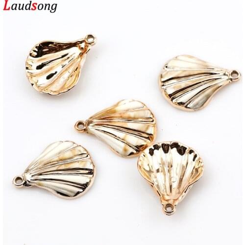 10Pcs Gold Plated Acrylic Shell Charms Pendants For Jewelry Making Handmade Bracelet Necklace Earring Charm DIY Accessorie