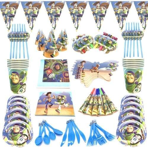 Toy Story Birthday Party Supplies balloons cup plate mask blowouts Toy Story Party Theme tablecloth blue festival party decorate