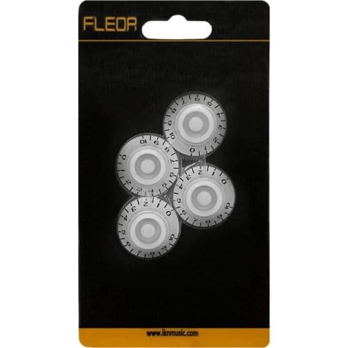 FLEOR 4PCS White Top Hat Volume Tone Guitar Speed Control Knobs for LP SG Guitar