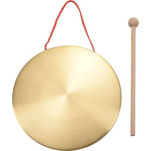 22cm Hand Gong Brass Copper Chapel Opera Percussion with Round Play Hammer