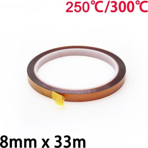 8mm x 33m 3D Printer Parts High Temperature Resistant Heat BGA Kapton Polyimide Insulating Thermal Insulation Adhesive Tape