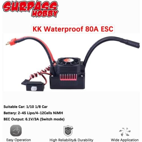 Waterproof 80A Brushless Senseless Speed Controller for 1:10 RC Crawler Buggy Drift Car Accesorries rc esc