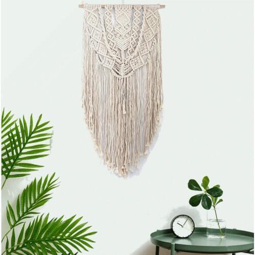 Tassel Bohemian Macrame Hand-woven Wall Hanging Handmade Knitting Tapestry Home Office Background Decoration Wall Blanket