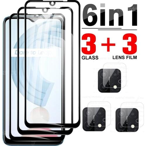 6-in-1Tempered Glass For Realmy C21 Camera Lens Screen Protector Glass For Oppo Realme C 21 c21 Safety Protective Cover Film