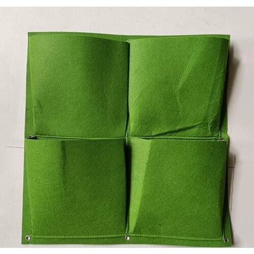 Green Grow Bag Vertical Cross Wall Mounted Hanging Planting Growing Pot Pocket Garden Flowers Bag Home Balcony Planting