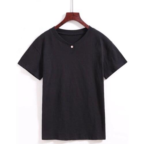 Womens fashion soft casual breathable cotton short sleeve T-shirt