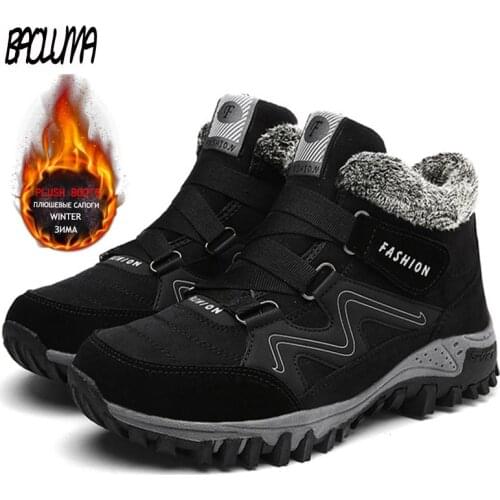 VIP Winter Womens Snow Boots Leather Women Warm Thick Plush Snow Boots Waterproof Female Wedge Suede Boots
