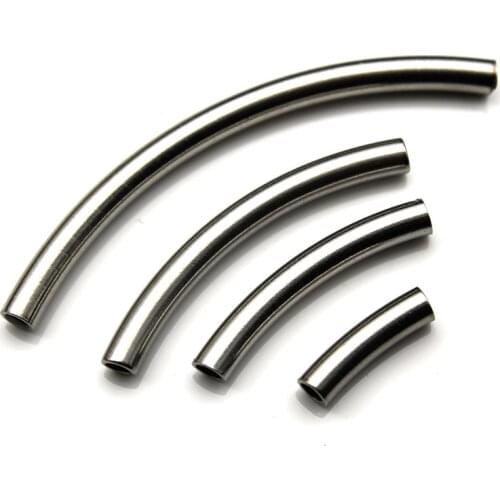 10pcs/lot 2.5mm Hole Stainless Steel Spacer Beads Curve Tube for DIY Chock Necklace Bracelet Jewelry Making Findings Z995