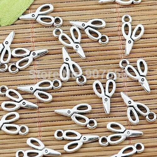 30pcs Tibetan silver color / gold/ bronze color little scissor charms