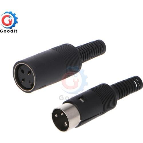 2pcs Mini Male/Female DIN Plug Socket Connector 3/4/5/6/7/8 PIN Chassis Cable Mount 3-8 Pin Plastic Adapter for Soldering Cables