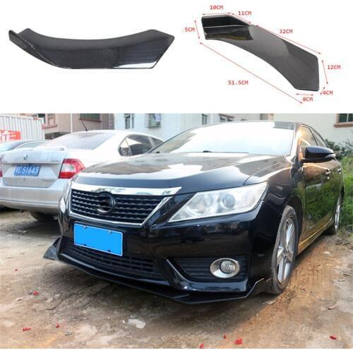 2 X Carbon Fiber Look Universal Front Bumper Splitter Lip Body Protector Diffuser Kit