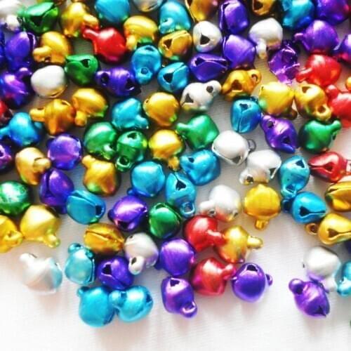 50PCS/Lot. 6mm 8mm 10mm colorful silver gold Antique bronze jingle Bells Lacing bells Christmas decoration Noel ornament OEM