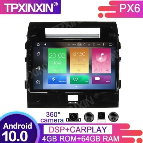 64GB PX6 Android 10.0 For Toyota Innova 2008-2014 Car Multimedia Player GPS Navigation Headunit Radio Audio Stereo Tape Recorder