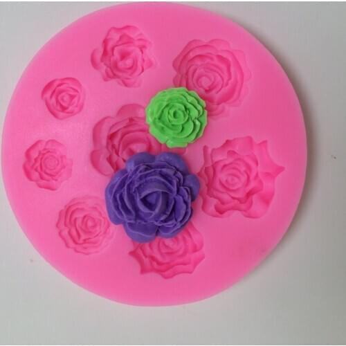8 Holes Colorful Flowers Liquid Silica Gel Mold Silicone Soap Molds DIY Handmade Craft Soap Making Cake Decorating Tool