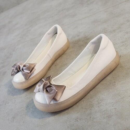Tilocow Women Genuine Leather Ballet Flats Ladies Casual Shallow Boat Shoes Woman Zapatos Mujer 2020 Female Moccasins Loafers