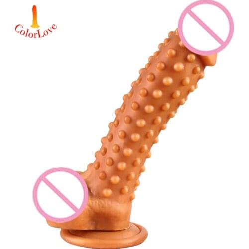 21cm Big Dildo with Suction Cup Threaded Grainy Huge Penis Female Masturbator Sex Toys for Women Anal Plug Sex shop