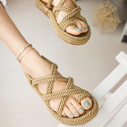 Rope Sandals Black stylish design compatible with many styles useful summer new fashion trend