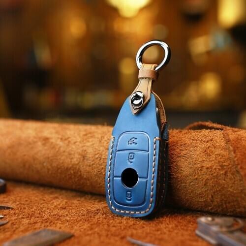 Handmade Genuine Leather Smart Car Key Case Cover for Mercedes Benz C Class W205 C200 C180 C260 C300 E Class W213 E200 S Class