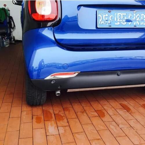 For Benz Smart Fortwo 2014 2015 2016 2017 ABS Chrome Rear Fog Light Lamp Cover Trim Molding Bezel Garnish