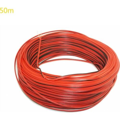 50m 22AWG red and black dual core wire copper wire LED cable 3528 red and black dual core wire 22AWG insulation tape to extend