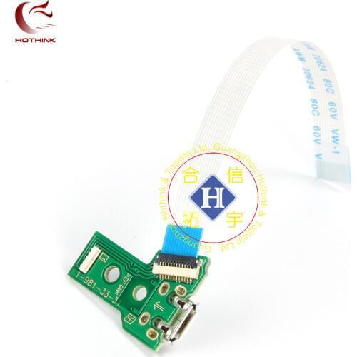 HOTHINK Power Charging Port Socket Board JDS-040 +12 pin Eject Ribbon Flex Cable For PS4 Pro Controller gamepad Repair Parts