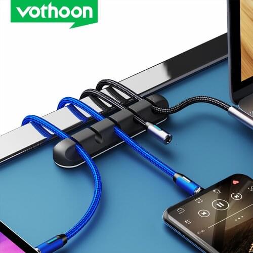 Vothoon Cable Organizer Silicone USB Cable Winder Flexible Cable Management Clips Cable Holder For Mouse Headphone Earphone