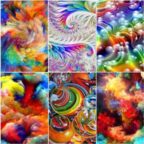 GATYZTORY Oil Painting Colour Cloud DIY Hand Painted Wall Art Canvas For Adult Gift Framess Pictures By Number Home Decoration