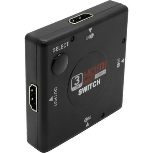 HDMI Switch Switcher 3 IN 1 OUT Hub HDMI Splitter HDMI Port Splitter Amplifier for HDTV DVD PS3,Xbox 3601080P 50pcs/lot