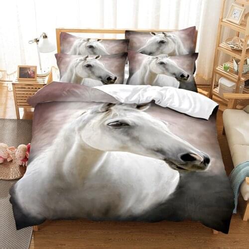 3D Printed Bedding Set Animal Horse Bedclothes Colorful Vivid Bed Set Designer Bedding Set Twin Full Queen King