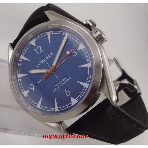 Brushed 41mm corgeut blue dial Sapphire Glass miyota 8215 automatic mens Watch C128