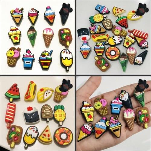 Mix 50PCS PVC Cute Cartoon Food Fridge Magnetic Sticker Ice Cream Sushi Hot Dog Donut Watermelon Refrigerator Magnets Photo Wall