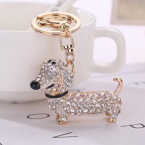Fashion Dog Dachshund Keychain Bag Charm Pendant Keys Holder Keyring Jewelry For Women Girl Gift Keychain Jewelry New 373110