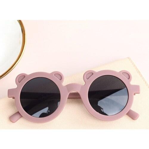 2021 Fashion Kids Sunglasses Anti-UV Cartoon Bear-Shaped Decorative Glasses Photography Props for Boys and Girls