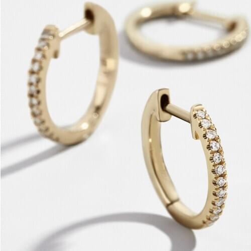 Trendy Round Clip on Earrings for Women Gold Ear Cuff Bohemia Boho Crystal Samll Statement Hoops Earrings Party Weeding Gift