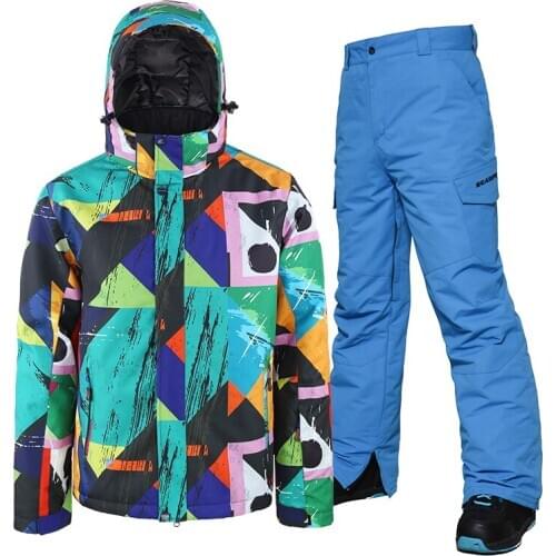 Men Ski Suit Windproof Waterproof Snowboard Jacket And Snow Pants Sets Male Winter Breathable Warm Snowmobile Hooded Jacket