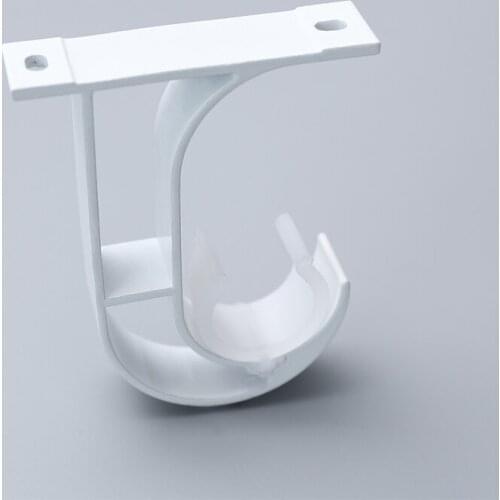 Wall/ Ceiling Mount Curtain Drapery Rod Bracket Heavy Duty Single Curtain Rod Brackets Holders Curtain Accessories, Black, White