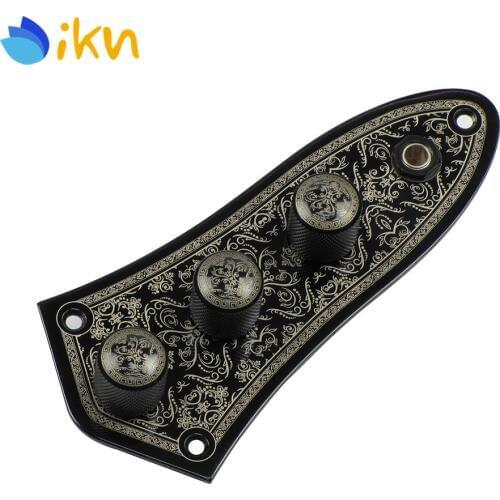 New JB Prewired Loaded Guitar Bass Switch Control Plate with Jack Pots Knobs Metal for FD J Bass Parts