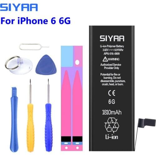 Original SIYAA For iPhone 6 Battery 1810mAh iPhone6 Replacement Batteria High Capacity Free Tools Retail Package Free Gifts