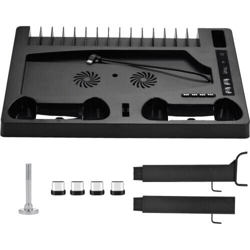 Game Console Cooling Fan Stand Controller Charger For PS5 Host Cooling Base With Disc Rack Handle Double Charging Earphone Rack