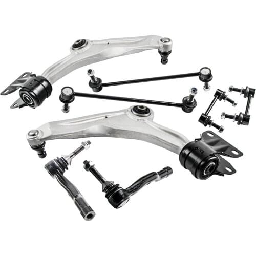 8x Front Lower Control Arms Tie Rods Sway Bars for Ford Fusion Lincoln MKZ 2013-2016