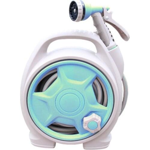 Mini Portable Garden Pipe Water Hose Reel Cart With Water Spray Gun Agricultural Garden Storage Suit Cart Car Washer Squirt Gun