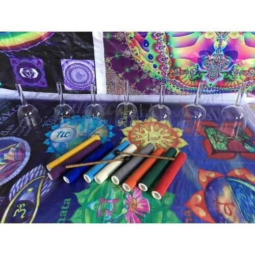 Pure clear handle crystal singing bowls 4th octave 8pcs perfect C D E F G A C5 note in 440HZ or 432HZ musical instruments