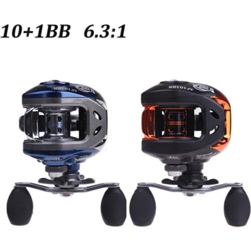 Baitcasting Fishing Reel Fishing Bait Casting Fish Tackle 10+1BB 6.3:1 Water Drop Wheel Carretilha De Pesca