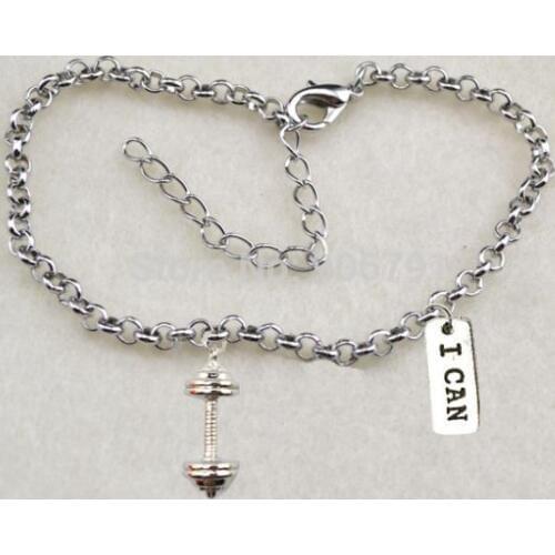 Barbell with I CAN bracelet