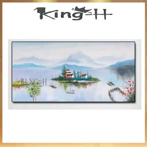 Modern 1 Panel Canvas Wall Art Abstract Chinese Style Landscape Oil Painting Art Hand-painted Wall Hangings Picture Artwo