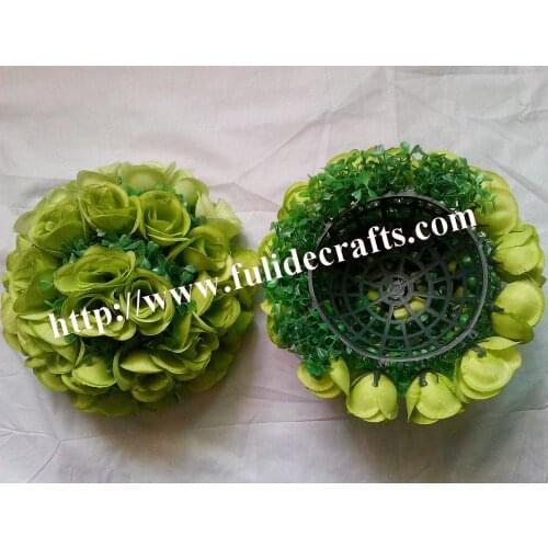 SPR 20cm coffee/brown silk rose flowers ball with green optional-color wedding decoration,15pcs/lot,more size