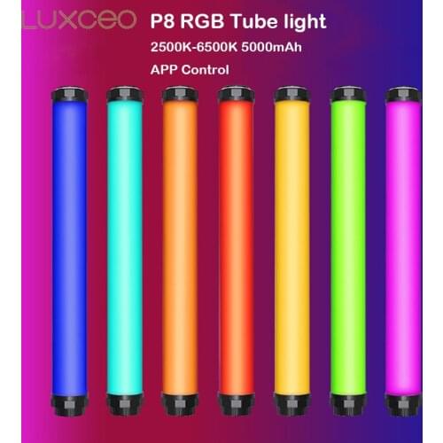 LUXCEO P8 RGB LED Photography Light Wand Outdoor Waterproof Handheld Tube Stick Video Lighting 2.4G Remote APP Control Lamp