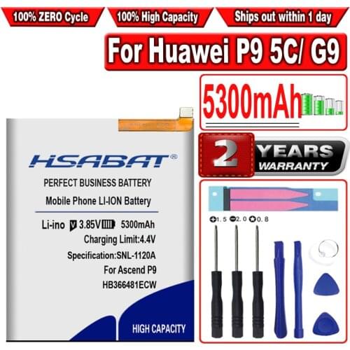 Top HB366481ECW for Huawei P9 Battery Y7 Prime 2018 (P9 G9 P10 p20 Lite)5C G9 Honor 8 /Honor 8 9 Lite/Y6 II honor 6c pro v9 play