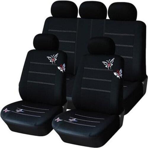 9pcs New Butterfly Fashion Style Front Rear Universal Car Seat Covers Luxury Cute Pink Auto Vehicle Cars Seat Covers