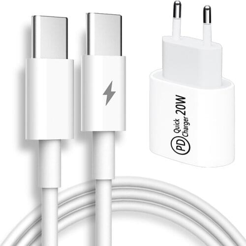 USB cable USB fast charger Quick Charge 20W Type C PD USB Charger with For iPhone for Xiaomi Mobile Phone Power Delivery charger